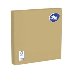 Serwetki AHA, 3-warstwowe, składanie 1/4, 33x33cm, 20 szt., złote