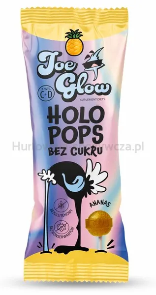 HOLOPOPS lizak kulka bez cukru o smaku ananasowym 8g (opak. zbiorcze)