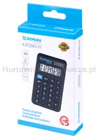 Kalkulator kieszonkowy DONAU TECH, 8-cyfr. wyświetlacz, wym. 114x69x19 mm, czarny - 3