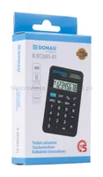 Kalkulator kieszonkowy DONAU TECH, 8-cyfr. wyświetlacz, wym. 114x69x19 mm, czarny - 8