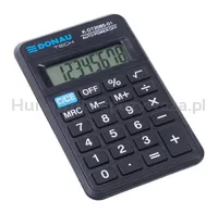 Kalkulator kieszonkowy DONAU TECH, 8-cyfr. wyświetlacz, wym. 114x69x19 mm, czarny - 11