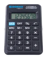 Kalkulator kieszonkowy DONAU TECH, 8-cyfr. wyświetlacz, wym. 114x69x19 mm, czarny - 13