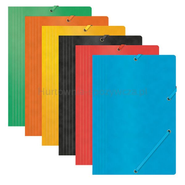 Office Products Teczka z gumką, preszpan, A4, 390gsm, 3-skrz., Czarna  - 2