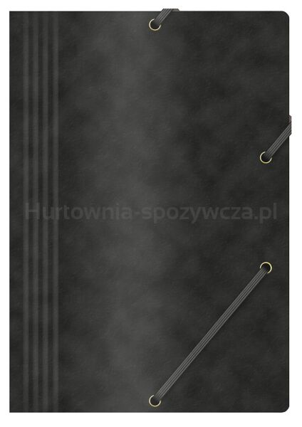 Office Products Teczka z gumką, preszpan, A4, 390gsm, 3-skrz., Czarna 