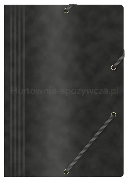Office Products Teczka z gumką, preszpan, A4, 390gsm, 3-skrz., Czarna 