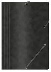 Office Products Teczka z gumką, preszpan, A4, 390gsm, 3-skrz., Czarna 
