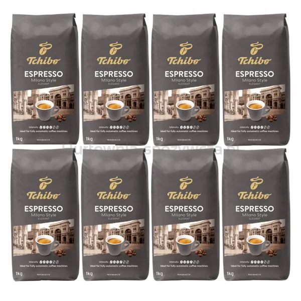 Tchibo Kawa Ziarnista Espresso Milano Style Elegant Roast 1000G x 8 sztuk