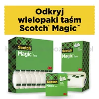Taśma biurowa SCOTCH® Magic™ (8-1933R14 TPR), matowa, 19mm, 33m, 12szt., 2 rolki GRATIS - 3