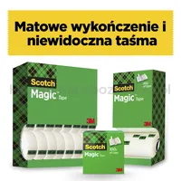 Taśma biurowa SCOTCH® Magic™ (8-1933R14 TPR), matowa, 19mm, 33m, 12szt., 2 rolki GRATIS - 4