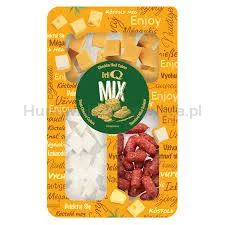 DeliQ MIX Cheddar Red kostki/ Ser kozi kostki/ Mini Salami Pleśniowe, 200g
