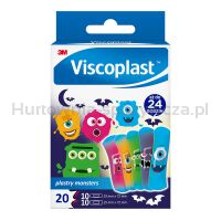 Plastry dziecięce VISCOPLAST Monsters, 2 rozmiary, 20 szt., pudełko