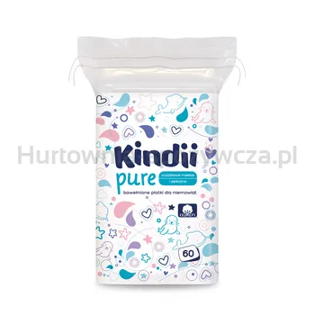 Kindii pure Bawełniane płatki dla niemowląt 60 szt.