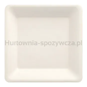 Talerze Z Trzciny Cukrowej, &Quotpure&Quot, Kształt Prostokątny, 15,5 Cm X 15,5 Cm, Kolor: Biały, 50 Szt