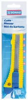 Nóż biurowy DONAU, duży 18mm, plastikowy, z blokadą, niebiesko-żółty - 2