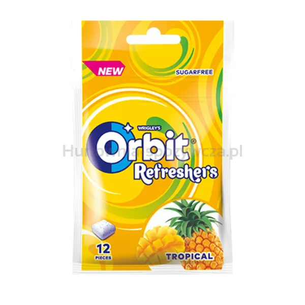 Orbit Guma do żucia Refreshers Tropical bez cukru 26g (12 drażetek)
