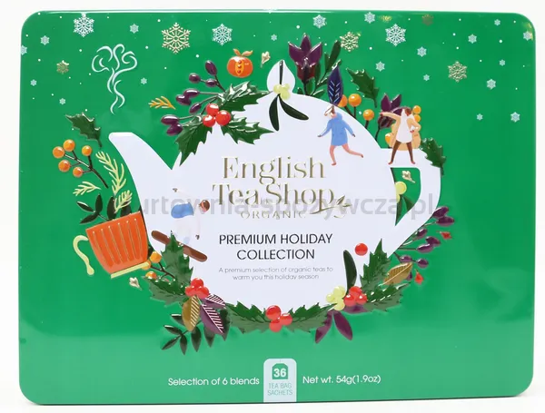 Zestaw herbatek Premium Holiday Collection w ozdobnej zielonej puszcze BIO 44g BN
