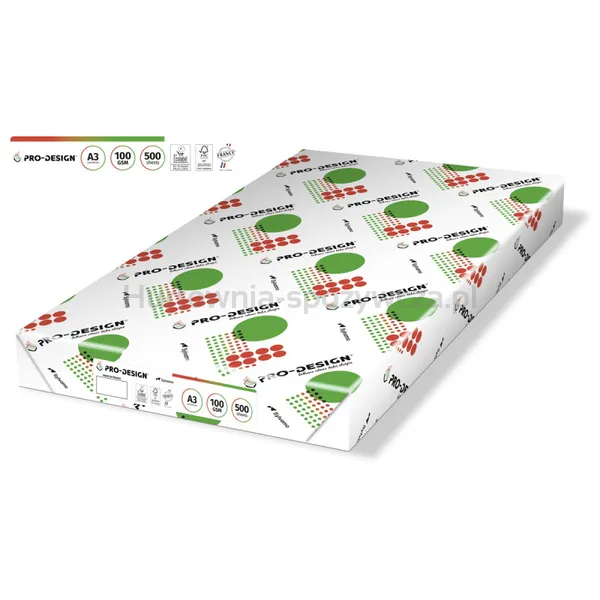 Papier Ksero Pro-Design Fsc, Satynowany, Klasa A++, A3, 168Cie, 100Gsm, 500 Ark.