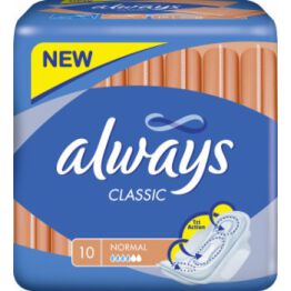 *Always Podpaski Klasyczne Ze Skrzydełkami 10 Sztuk