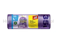 Worki na śmieci JAN NIEZBĘDNY, magnum flex, z taśmą, 35l, 15szt., lawendowe - 2