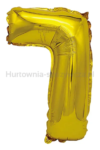 Balon foliowy PARTY GO, cyfra 7, 80cm, złoty