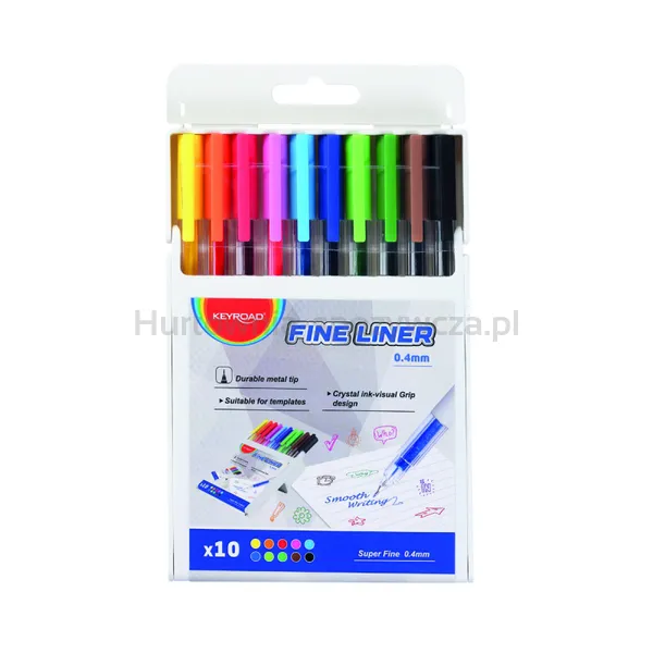 Keyroad Cienkopis 0,4Mm, 10 Szt., Plastikowe Pudełko 