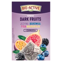 Big Active Herbatka Owocowa Dark Fruits Jeżyna, Borówka, Figa, Marakuja + Czarnuszka 20Torebek X 2,25G