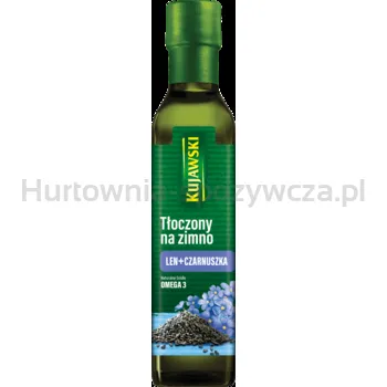 Kujawski Olej Lniany Tłoczony Na Zimno Z Czarnuszką 250 Ml