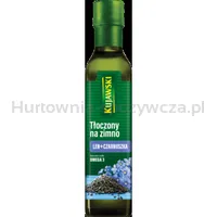 Kujawski olej lniany tłoczony na zimno z czarnuszką 250 ml