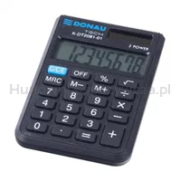 Kalkulator kieszonkowy DONAU TECH, 8-cyfr. wyświetlacz, wym. 90x60x11 mm, czarny - 11
