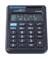 Kalkulator kieszonkowy DONAU TECH, 8-cyfr. wyświetlacz, wym. 90x60x11 mm, czarny - 13