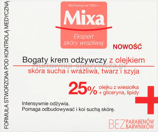 Mixa Bogaty Krem Odżywczy Z Olejkiem 50 Ml