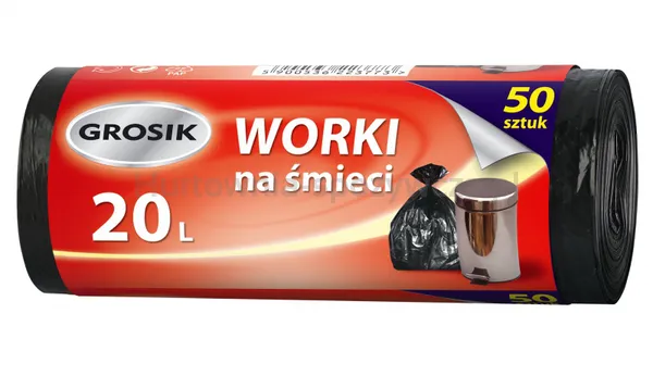 Grosik Worki Na Śmieci 20L 50 Sztuk