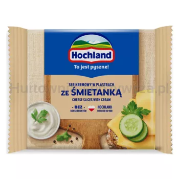 Hochland ze śmietanką Ser kremowy topiony w plastrach ze śmietanką 130g