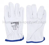 Rękawice robocze DONAU SAFETY, skóra kozia, rozm. 8/M, białe - 4