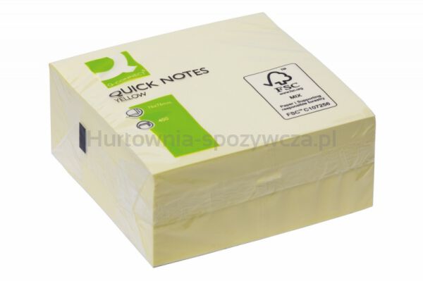 Q-Connect Kostka samoprzylepna 76x76mm, 400 kart., żółty  - 3