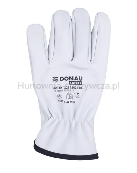 Rękawice robocze DONAU SAFETY DS-DRIVCOW, driver, skóra bydlęca, rozm. 11/XXL, białe