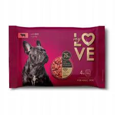 My Love Zestaw pełnoporcjowa karma w saszetkach dla dorosłych psów z wołowiną 4 x 100 g
