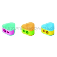 Temperówka plastikowa KEYROAD, trójkątna, podwójna, 1szt., blister, mix kolorów - 2