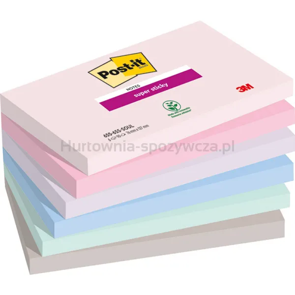 Karteczki Samoprzylepne Post-It® Super Sticky, Soulful, 76X127Mm, 6X90 Kart.