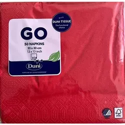 Duni Serwetki 3 warstwowe 33x33 cm Czerwony 50 szt.