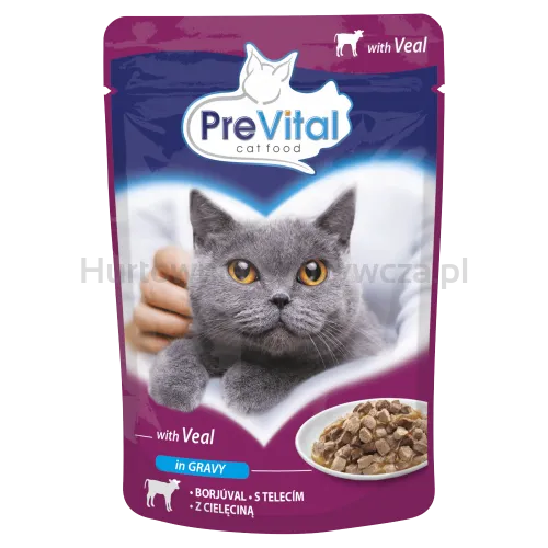 Prevital Pełnoporcjowa Karma Dla Dorosłych Kotów Z Cielęciną W Sosie 100G