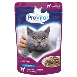 Prevital Pełnoporcjowa Karma Dla Dorosłych Kotów Z Cielęciną W Sosie 100G