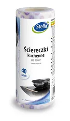 Stella Ściereczki kuchenne na rolce, 40 szt., biała w fioletowe kwiatki