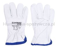 Rękawice robocze DONAU SAFETY, skóra kozia, rozm. 7/S, białe - 4