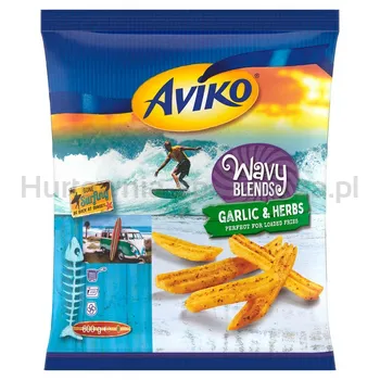 Aviko Falowane frytki ziemniaczane o smaku ziołowo-czosnkowym 600g