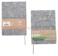 Econovo Notes z recyklingu, okładka z filcu, w linie, 96 kart, 70gsm, szary - 12