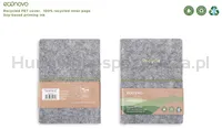 Econovo Notes z recyklingu, okładka z filcu, w linie, 96 kart, 70gsm, szary - 11