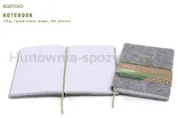 Econovo Notes z recyklingu, okładka z filcu, w linie, 96 kart, 70gsm, szary - 10