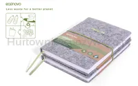 Econovo Notes z recyklingu, okładka z filcu, w linie, 96 kart, 70gsm, szary - 9