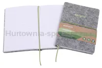 Econovo Notes z recyklingu, okładka z filcu, w linie, 96 kart, 70gsm, szary - 4